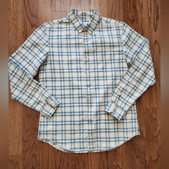 Club Monaco Slim Fit Plaid Oxford Button Down Casual Shirt Size Medium - Picture 1 of 9